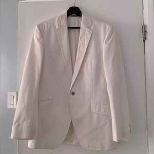 Oversized white blazer